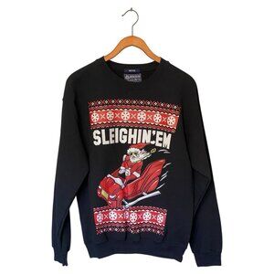 American Rag Ugly Christmas Sweatshirt Black Sleighin' Em Men's Medium
